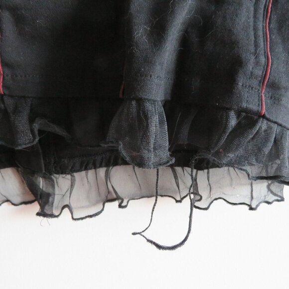 TRIPP NYC Vintage Y2K Steampunk Goth Pirate Lace Corset Top Black Metallic Red - Picture 14 of 16